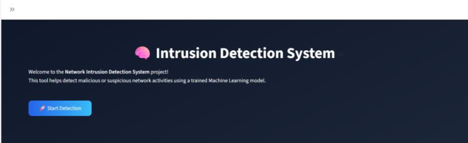 Intrusion Detection System dashboard showing threat classification results